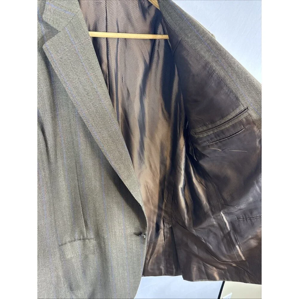 Ermenegildo Zegna Made‎ in Italy Wool Pinstripe Blazer Sport Coat 56R Fits 44R